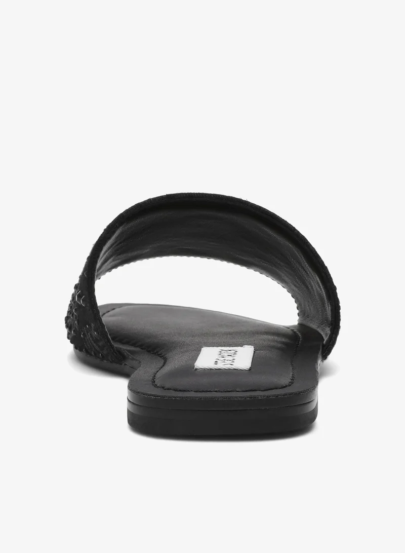 STEVE MADDEN  Single strap Logo Canvas Flats for Women | Best Price UAE